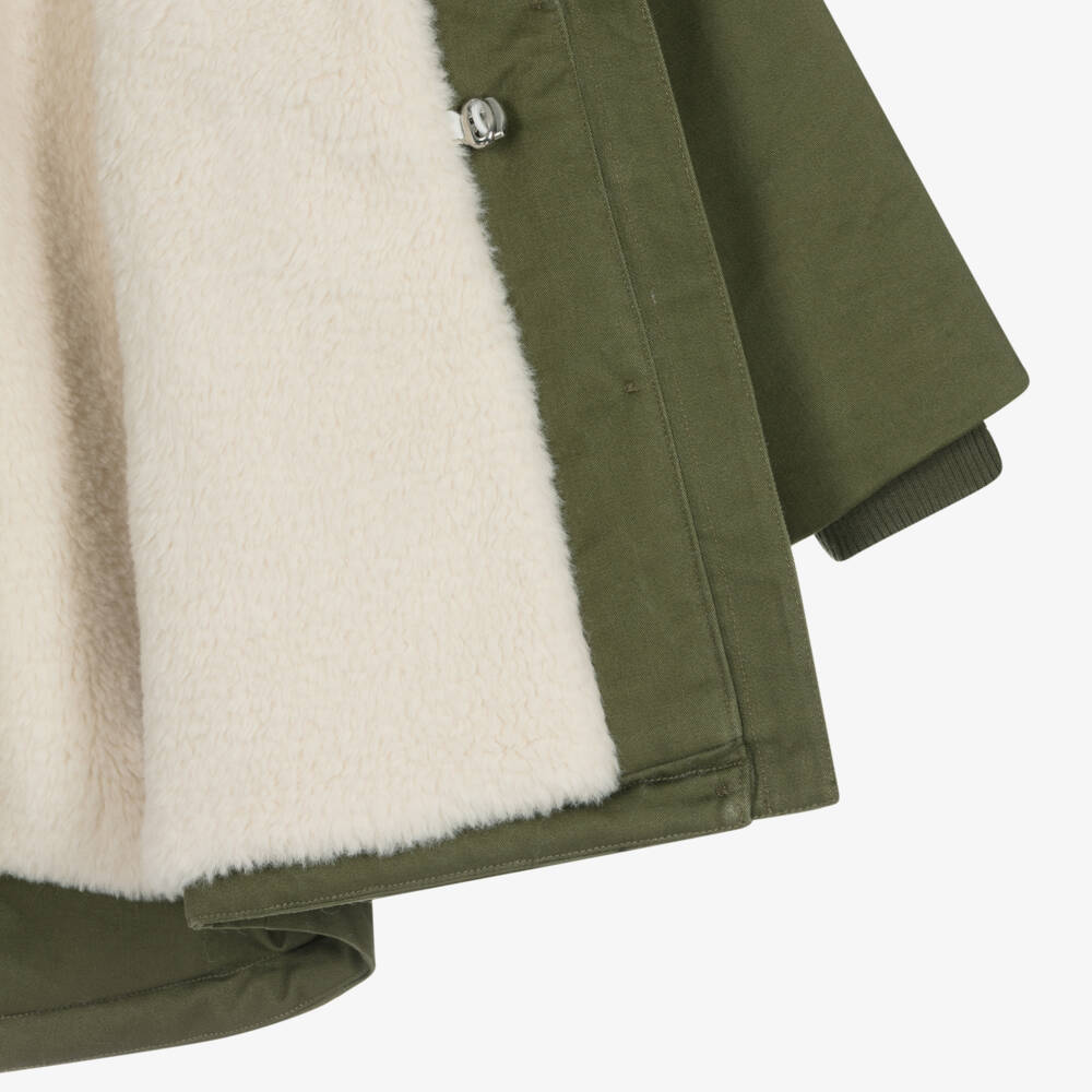 MARC JACOBS-Girls Hooded Green Parka Coat | Childrensalon Outlet