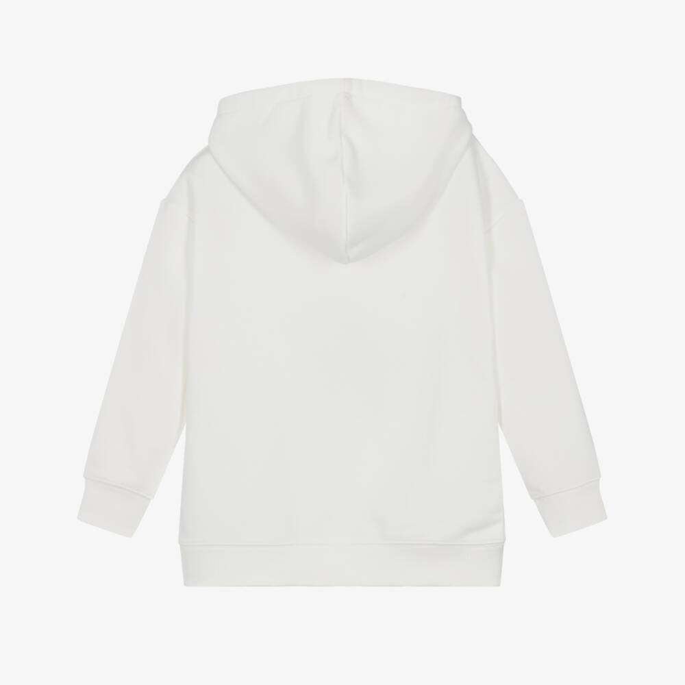 MARC JACOBS-Girls Ivory Cotton Bag Graphic Hoodie | Childrensalon Outlet