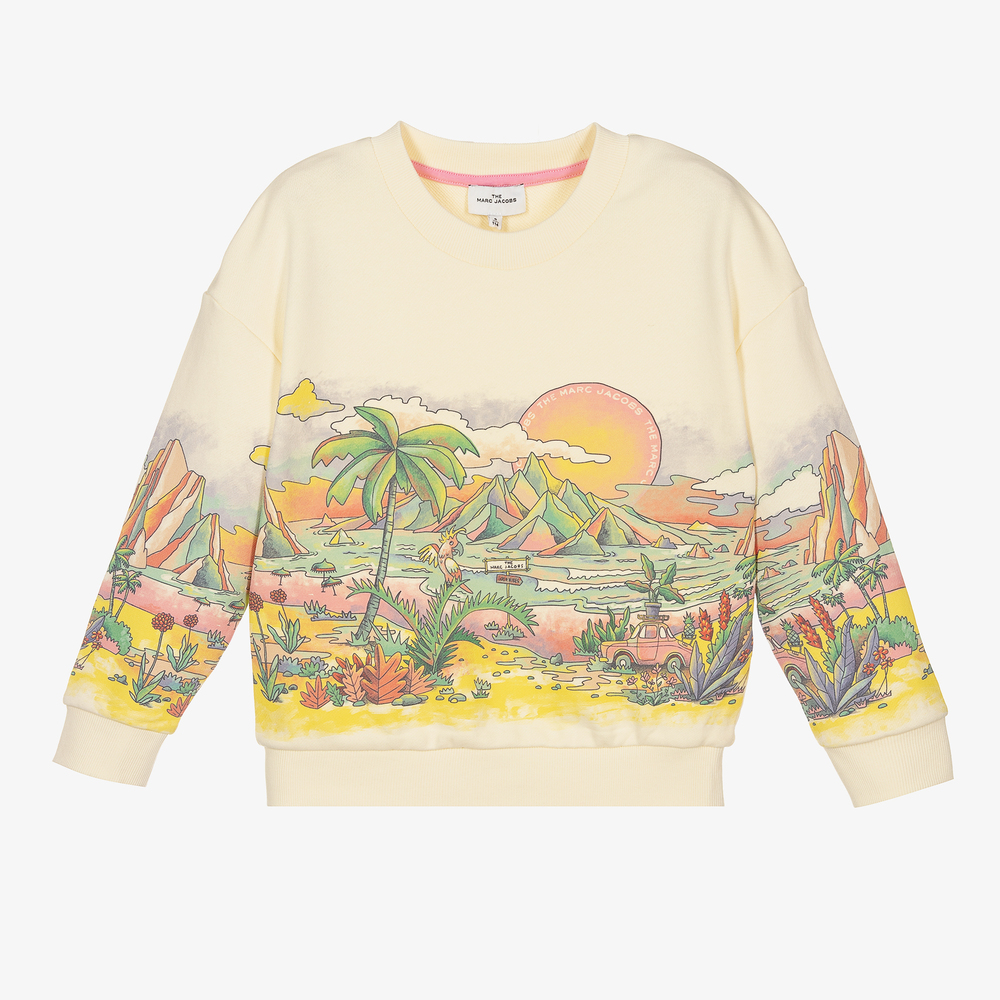 MARC JACOBS - Girls Ivory Hawaii Sweatshirt | Childrensalon