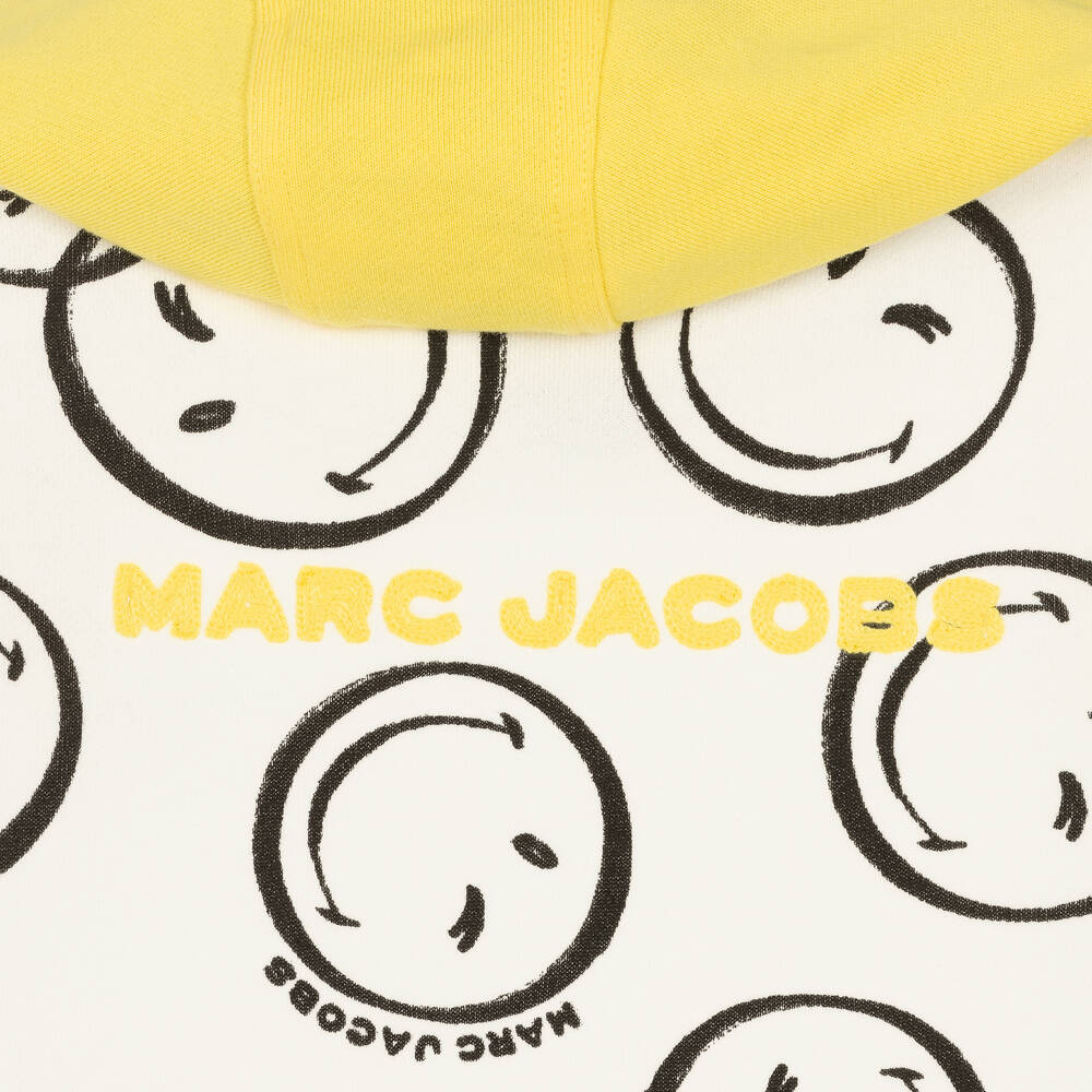 MARC JACOBS-Girls Ivory Hooded Smiley Faces Dress | Childrensalon Outlet