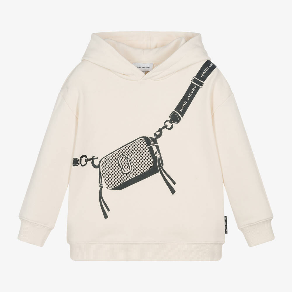 MARC JACOBS-Girls Ivory Hoodie with Bag Print | Childrensalon Outlet