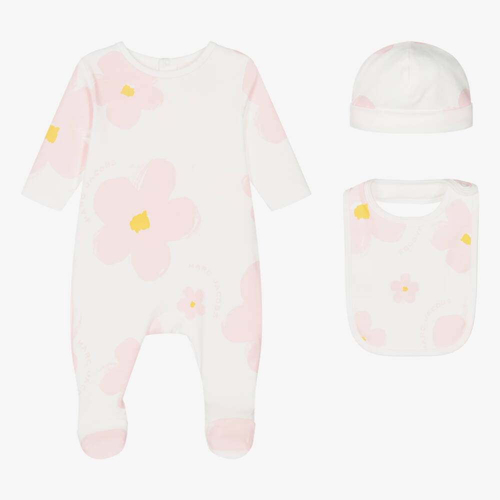 MARC JACOBS-Girls Ivory & Rose Cotton Sleepwear Set | Childrensalon Outlet