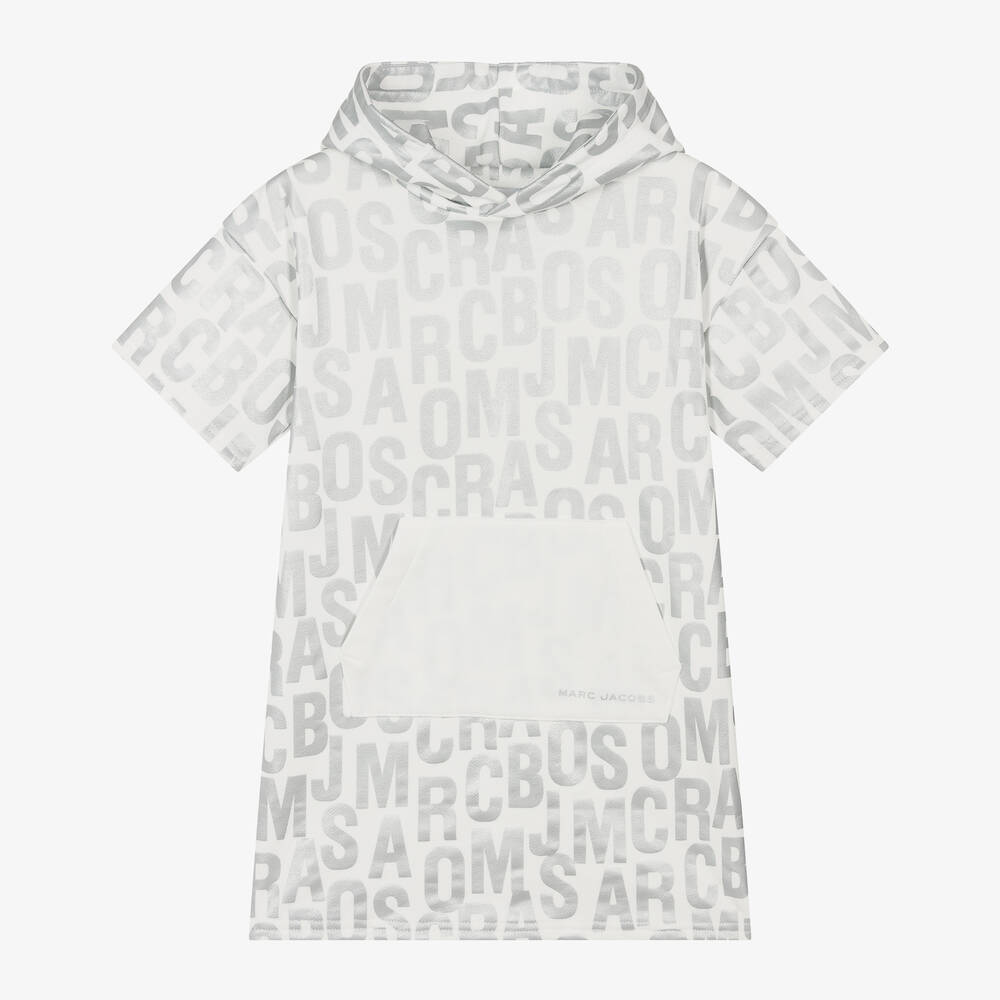 MARC JACOBS-فستان هودي قطن لون عاجي وفضّي | Childrensalon Outlet