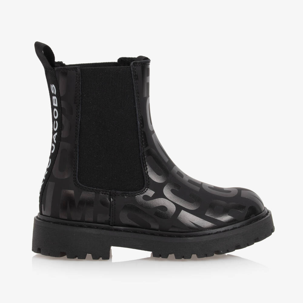 MARC JACOBS-Girls Leather Black Ankle Boots | Childrensalon Outlet