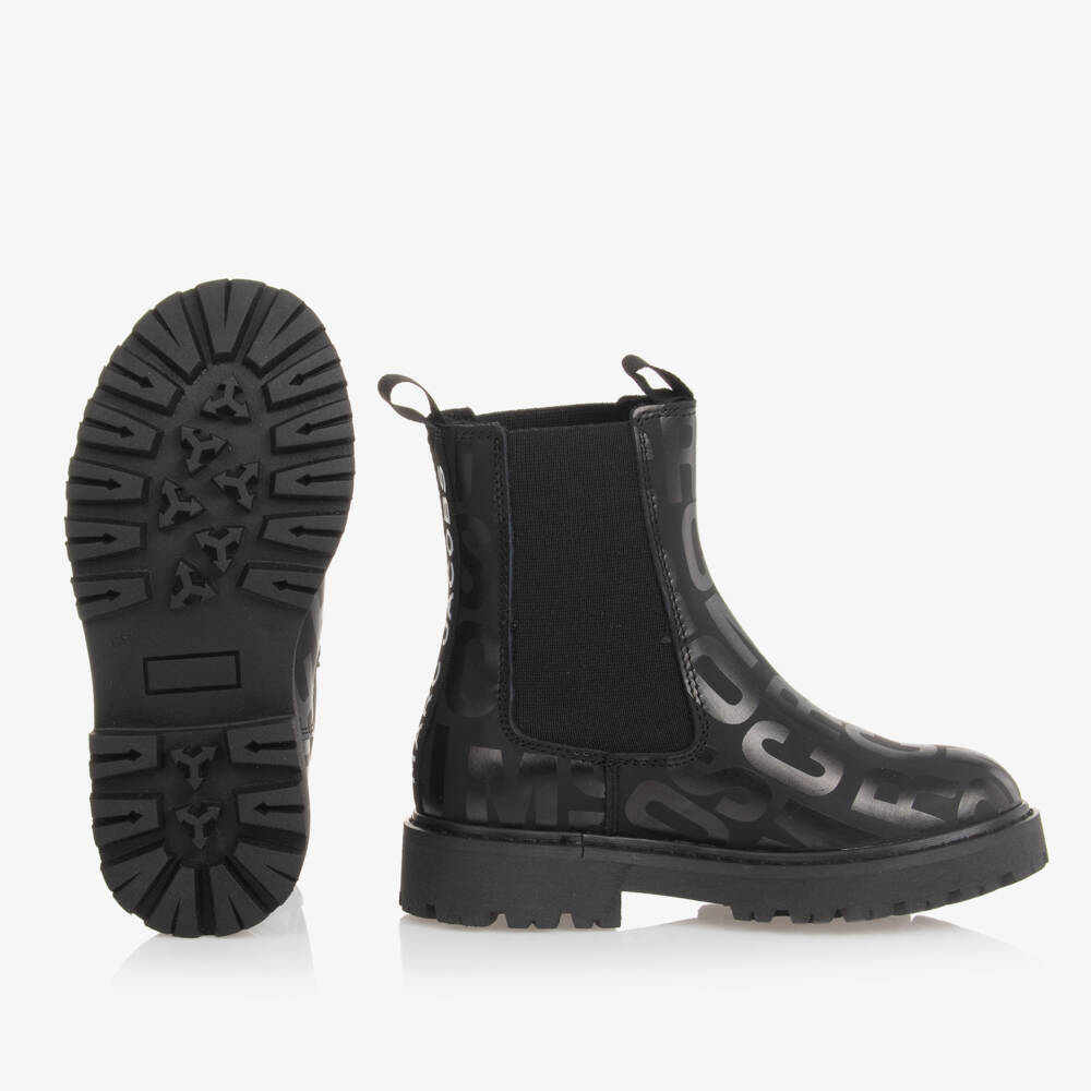 MARC JACOBS-Girls Leather Black Ankle Boots | Childrensalon Outlet