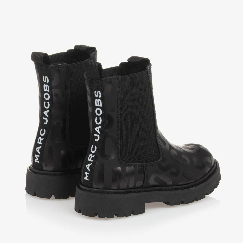 MARC JACOBS-Girls Leather Black Ankle Boots | Childrensalon Outlet