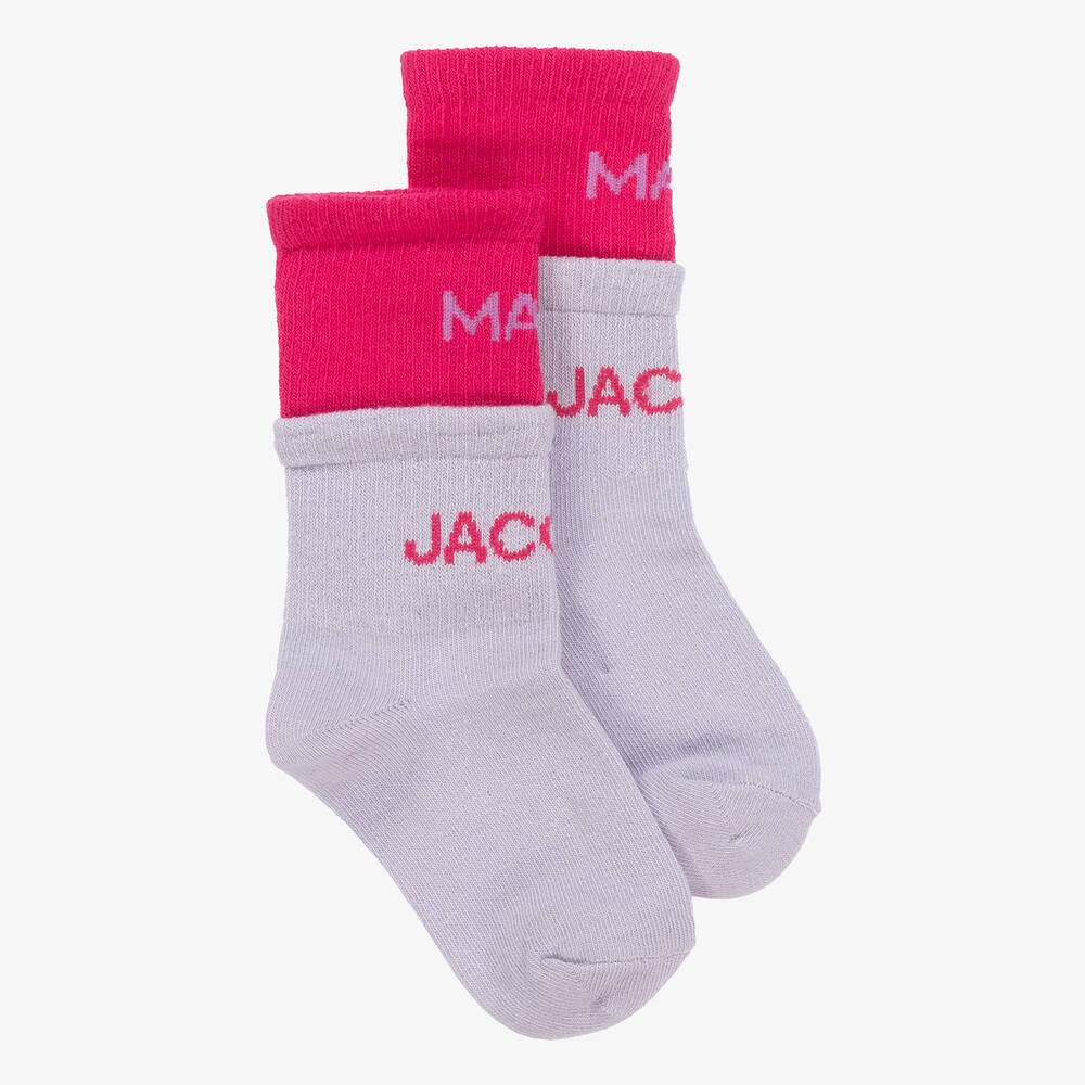 MARC JACOBS - Girls Lilac Purple & Pink Cotton Socks | Childrensalon
