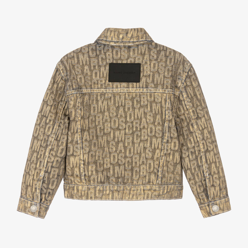 MARC JACOBS-Girls Metallic Logo Denim Jacket | Childrensalon Outlet