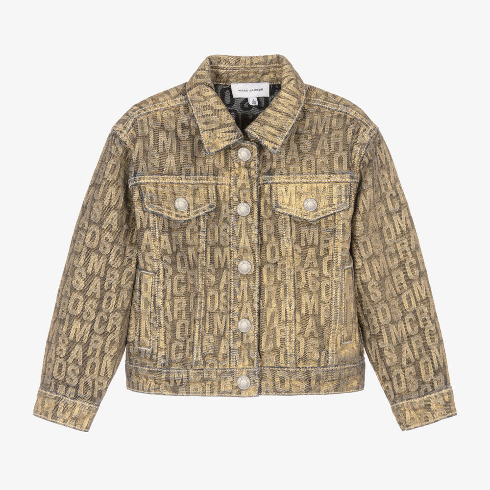 MARC JACOBS-جاكيت دنيم لون ذهبي للبنات | Childrensalon Outlet