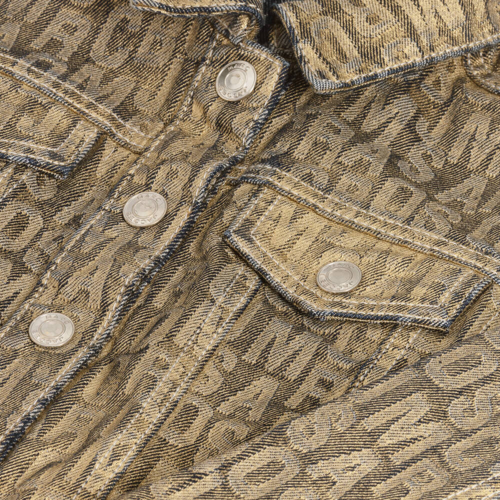 MARC JACOBS-Girls Metallic Logo Denim Jacket | Childrensalon Outlet