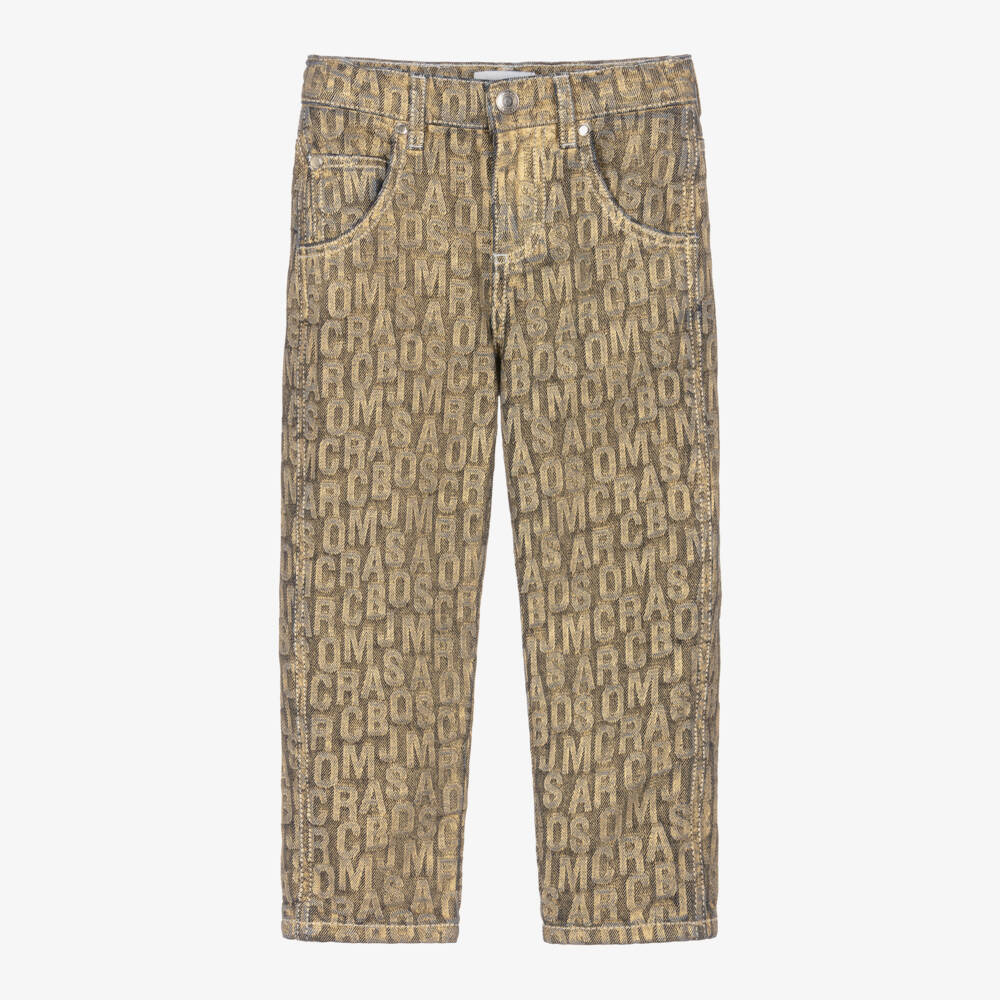 MARC JACOBS-Girls Metallic Logo Denim Trousers | Childrensalon Outlet