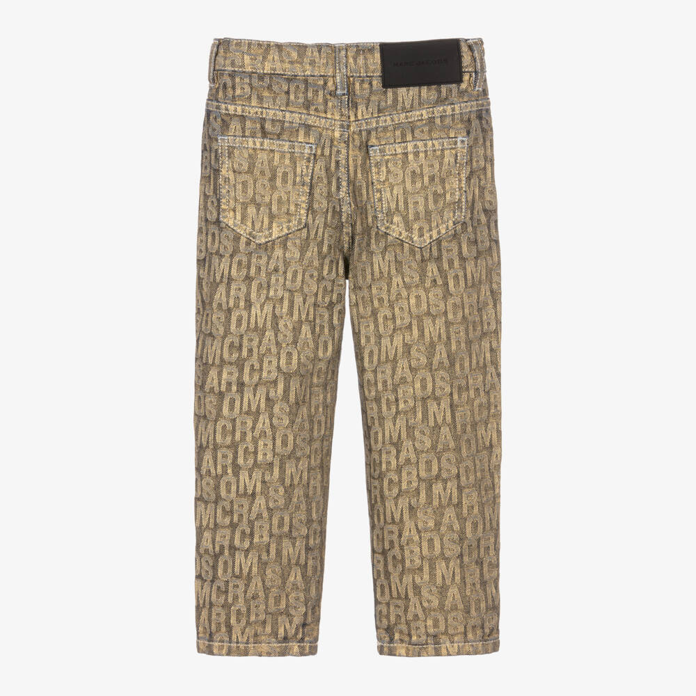 MARC JACOBS-Girls Metallic Logo Denim Trousers | Childrensalon Outlet