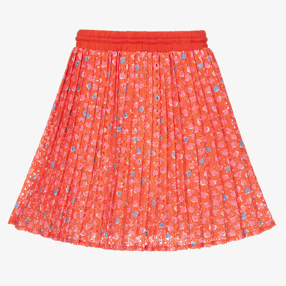 MARC JACOBS-Girls Orange Pleated Skirt | Childrensalon Outlet