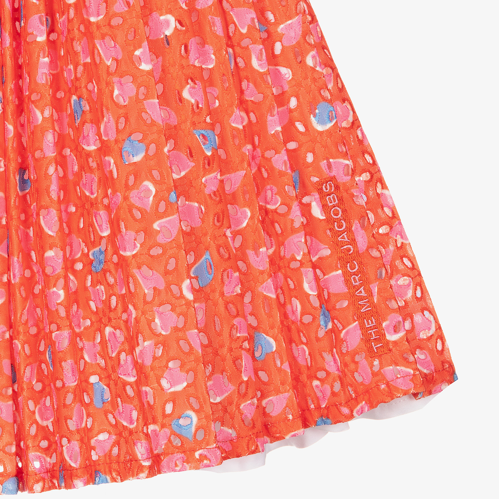 MARC JACOBS-Girls Orange Pleated Skirt | Childrensalon Outlet