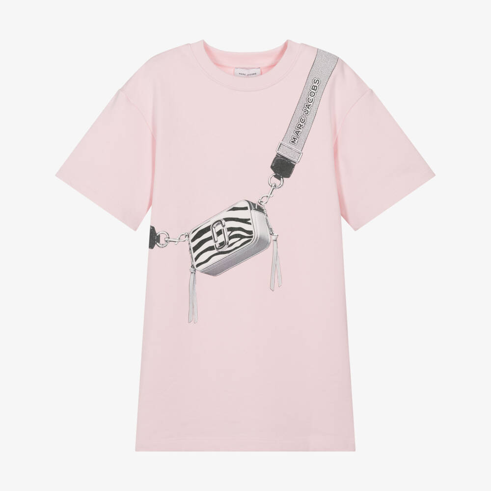 MARC JACOBS-فستان حقيبة قطنية وردي فاتح للبنات | Childrensalon Outlet