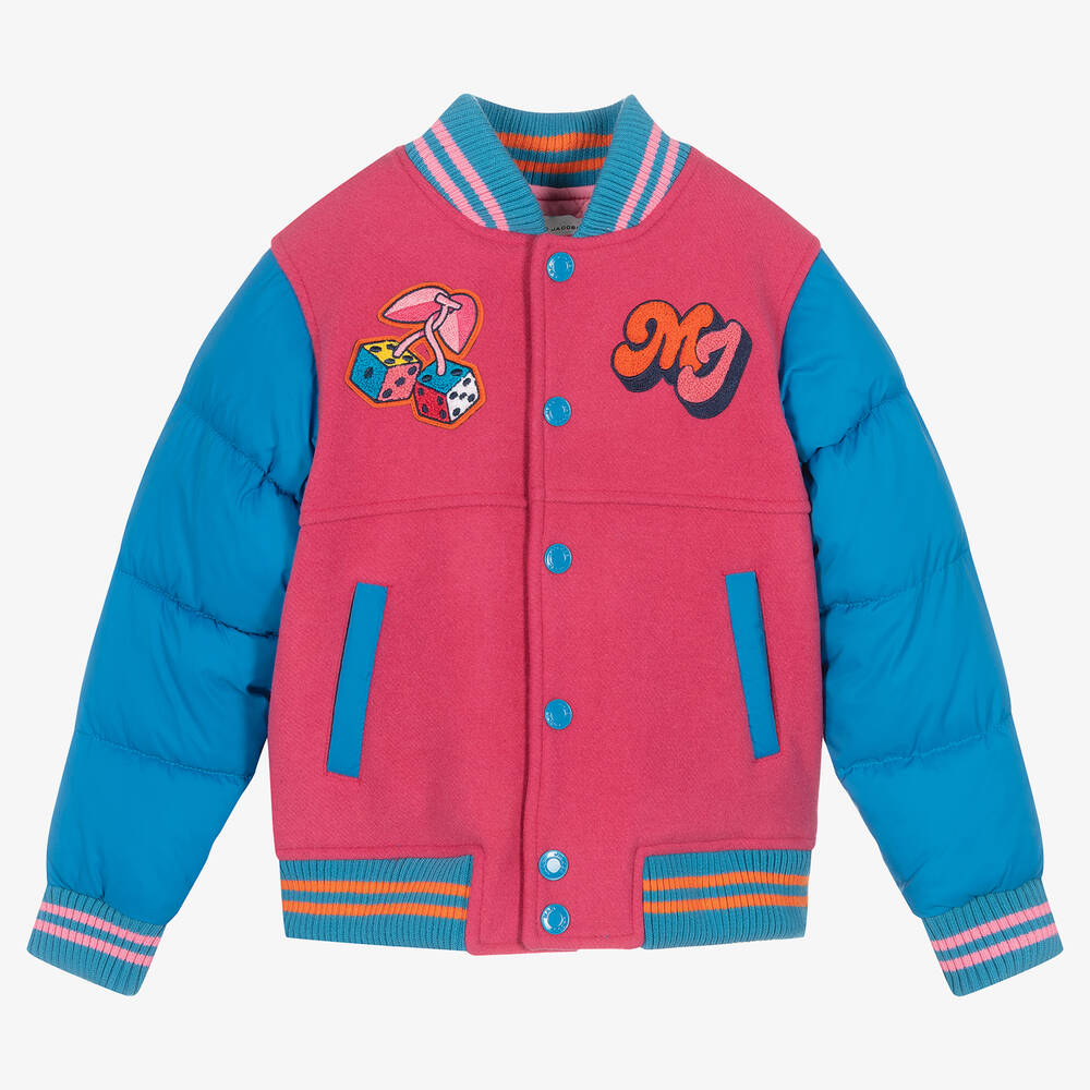 MARC JACOBS - Veste bomber rose et bleue pour fille | Childrensalon