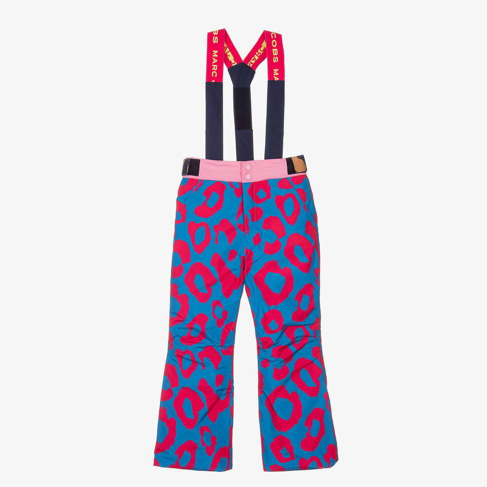 MARC JACOBS - Розово-голубые лыжные брюки с леопардовым принтом | Childrensalon