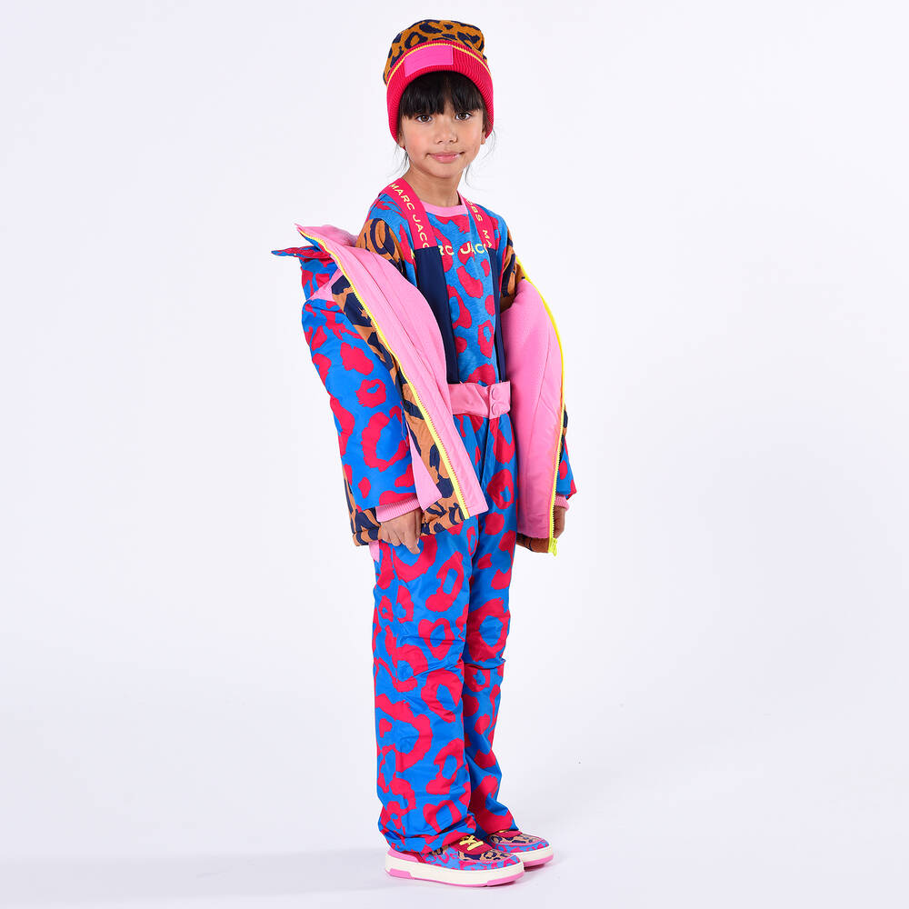 MARC JACOBS-Girls Pink & Blue Leopard Print Ski Trousers | Childrensalon Outlet