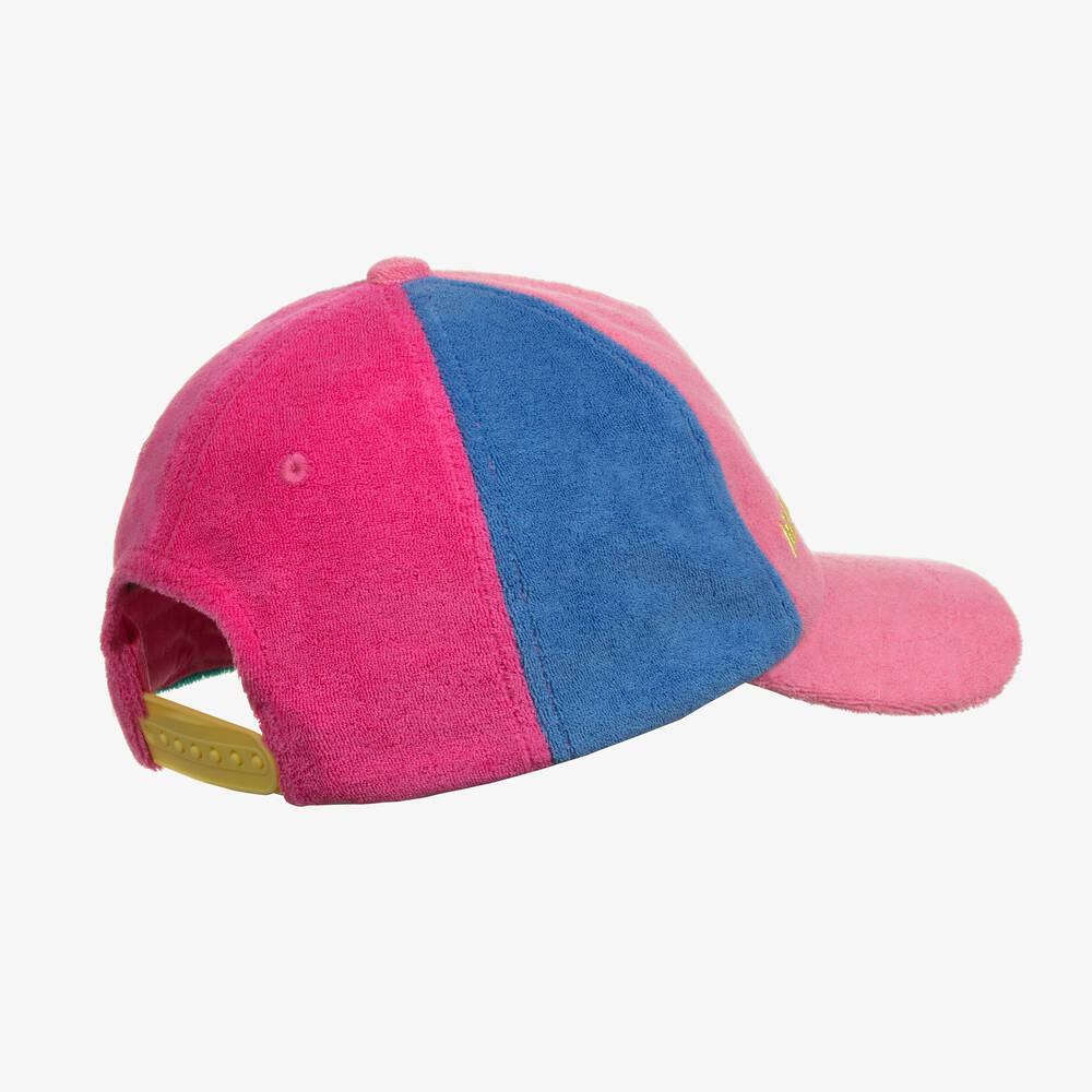 MARC JACOBS Girls Pink Colourblock Towelling Logo Cap