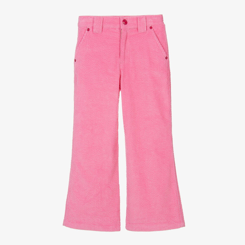 MARC JACOBS - Girls Pink Cotton Corduroy Flared Trousers | Childrensalon