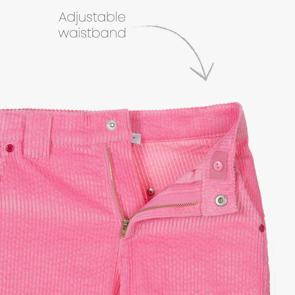 MARC JACOBS-Girls Pink Cotton Corduroy Flared Trousers | Childrensalon Outlet