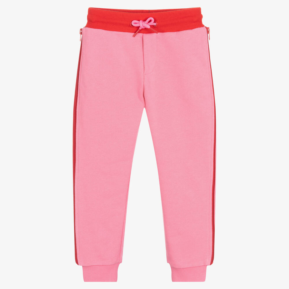 Girls Pink Cotton Joggers
