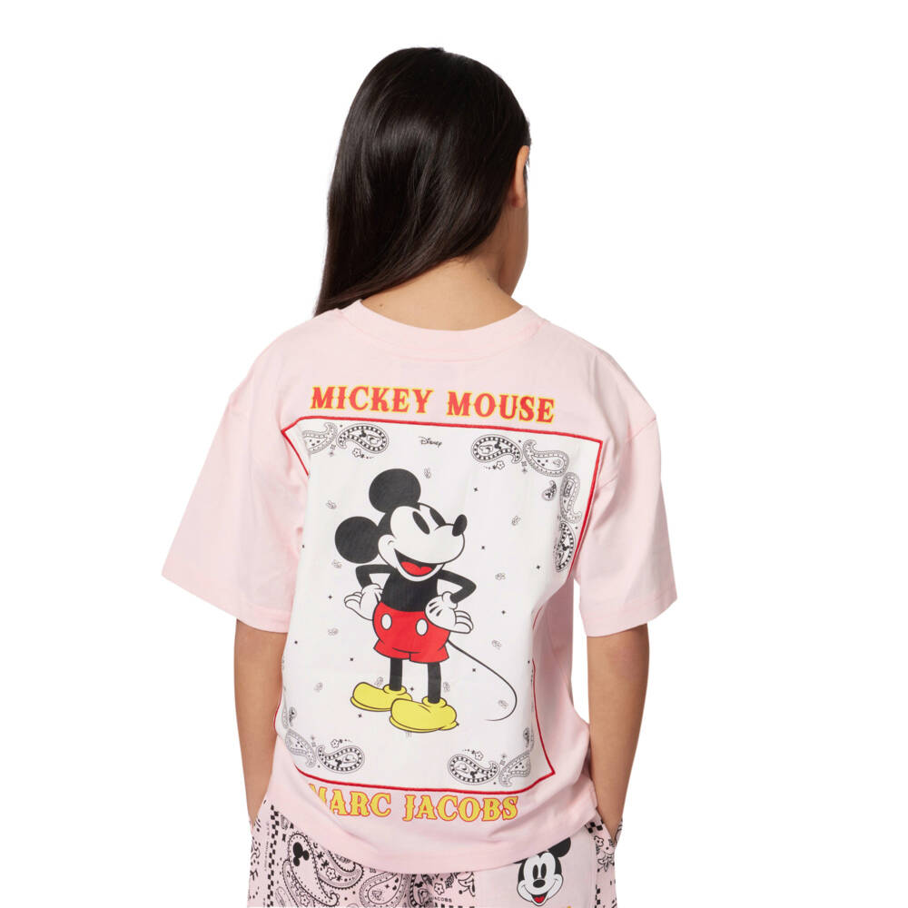 MARC JACOBS-Girls Pink Cotton Mickey Mouse Peace Sign T-Shirt | Childrensalon Outlet