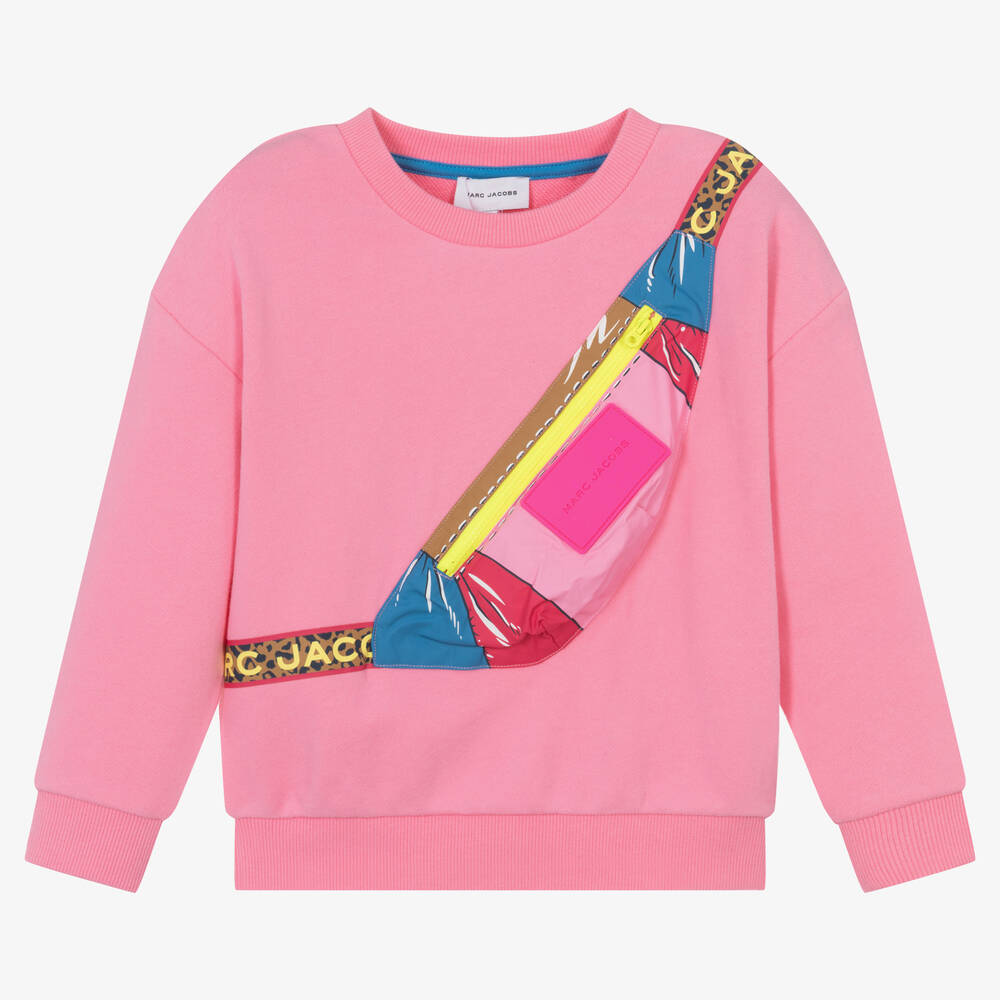 MARC JACOBS - Sweat-shirt rose en coton fille | Childrensalon