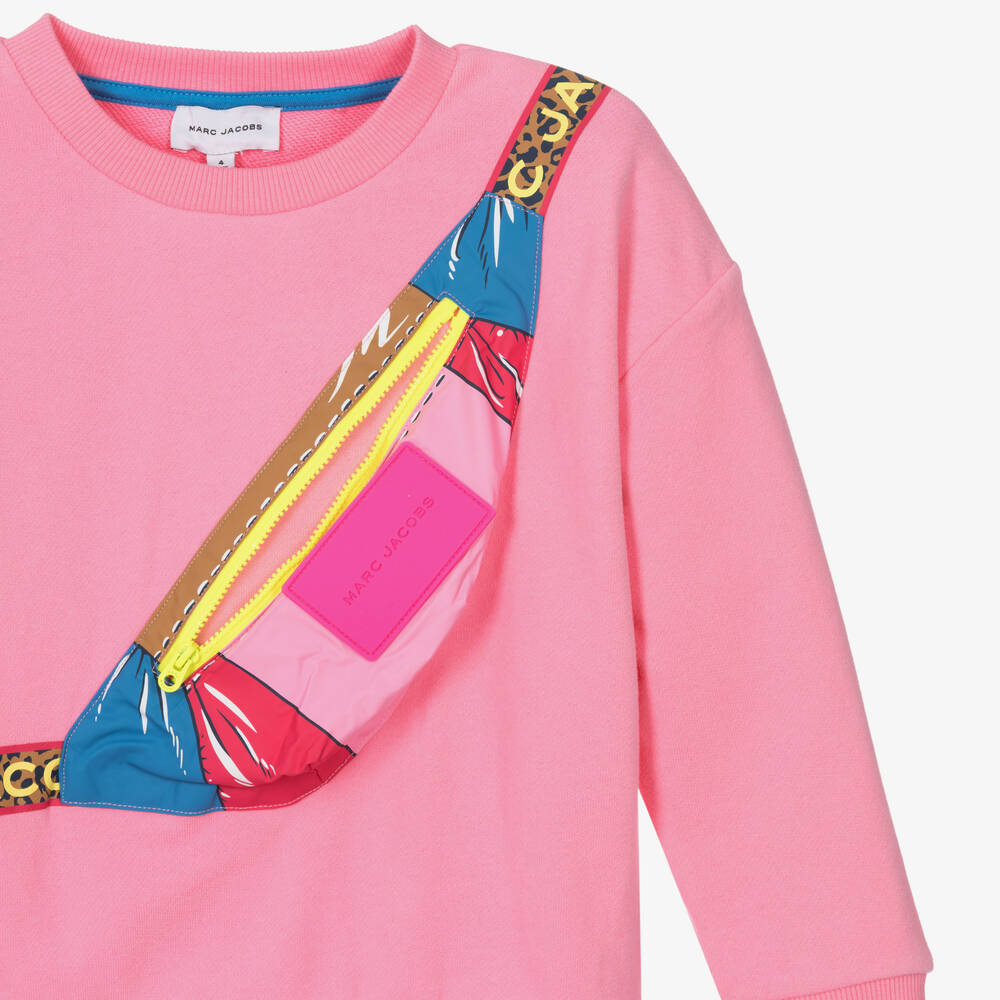 MARC JACOBS - Girls Pink Cotton Sweatshirt | Childrensalon