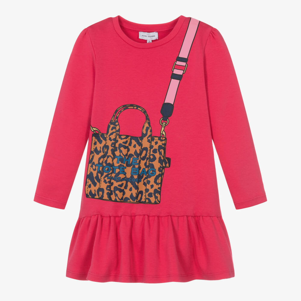 MARC JACOBS - Girls Pink Cotton Tote Bag Dress | Childrensalon