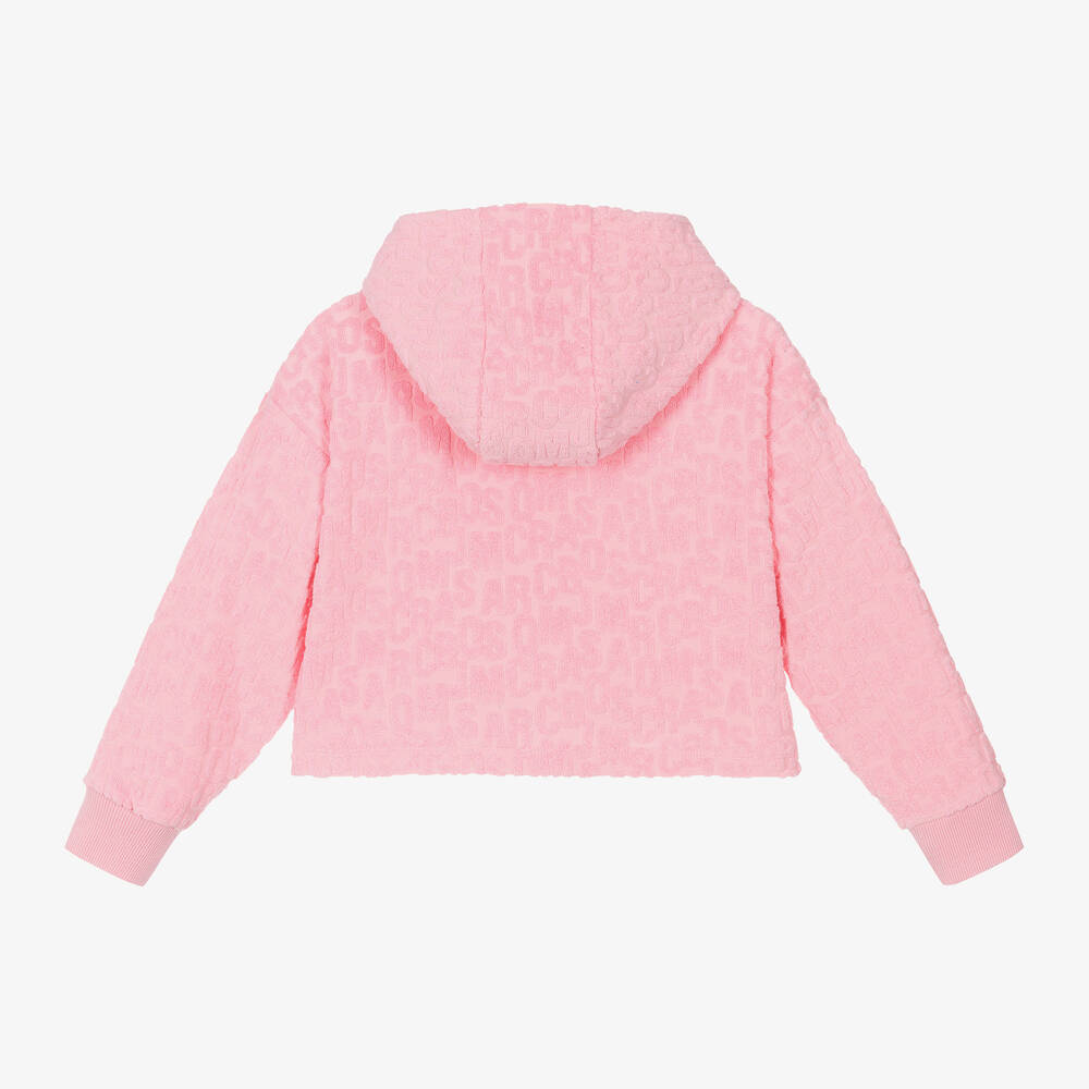 MARC JACOBS-توب هودي كروب قطن لون زهري للبنات | Childrensalon Outlet