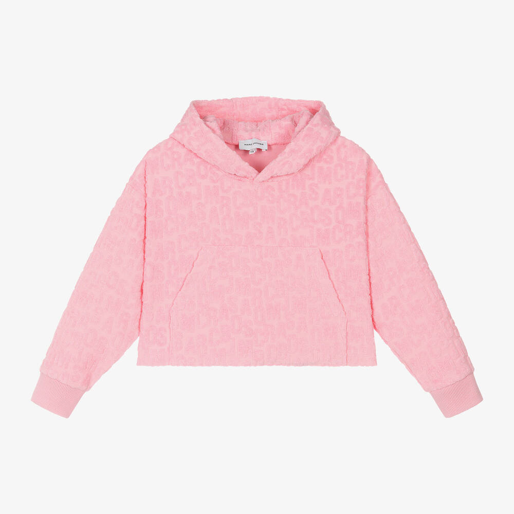 MARC JACOBS-توب هودي كروب قطن لون زهري للبنات | Childrensalon Outlet