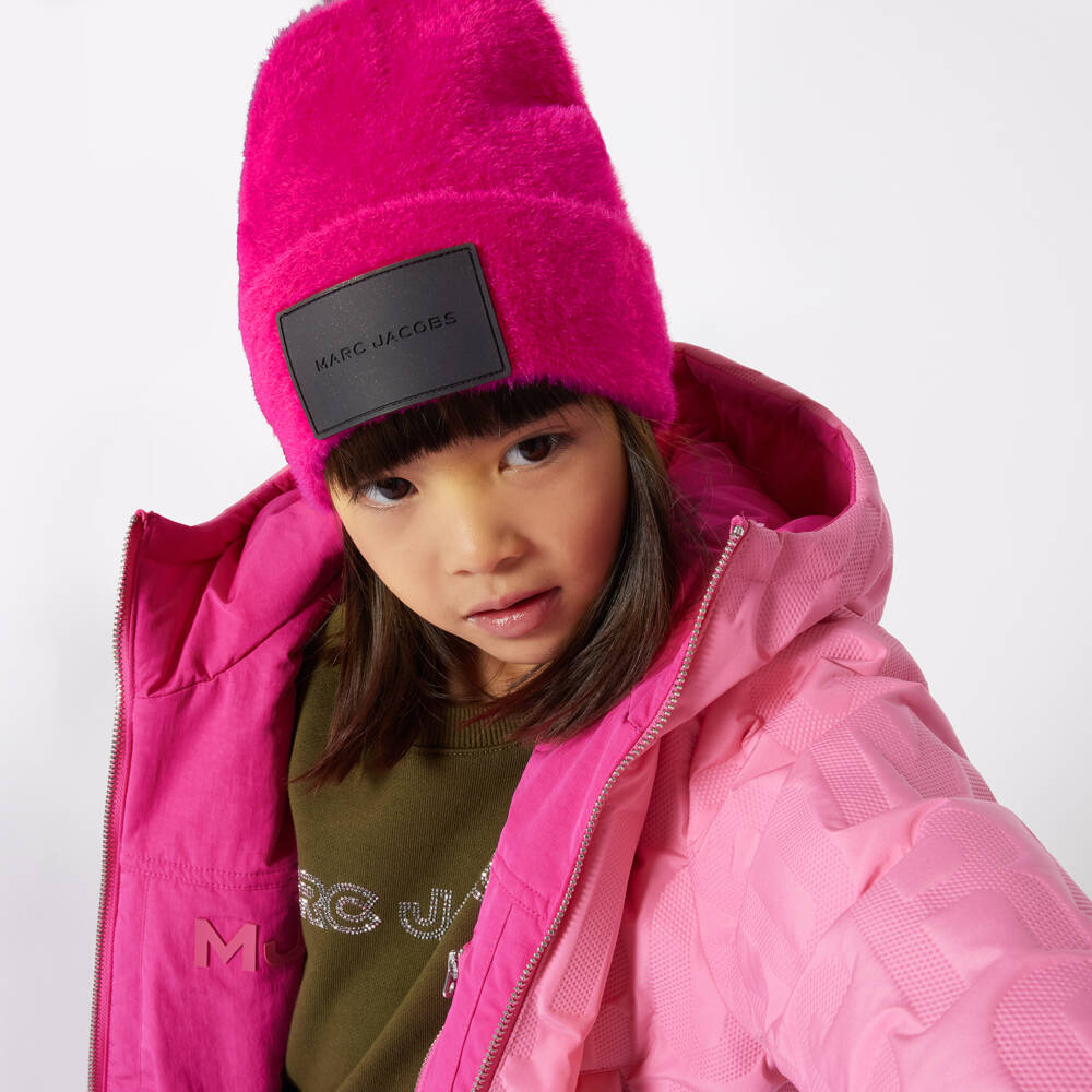 MARC JACOBS-Girls Pink Double-Sided Logo Jacket | Childrensalon Outlet