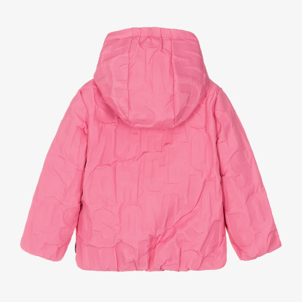 MARC JACOBS-Girls Pink Double-Sided Logo Jacket | Childrensalon Outlet