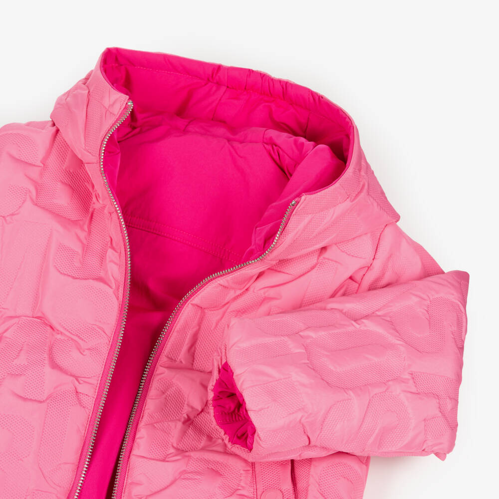 MARC JACOBS-Girls Pink Double-Sided Logo Jacket | Childrensalon Outlet