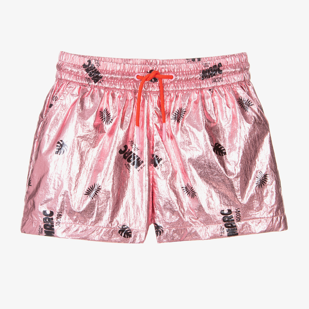 MARC JACOBS-شورت لون زهري ميتاليك للبنات | Childrensalon Outlet