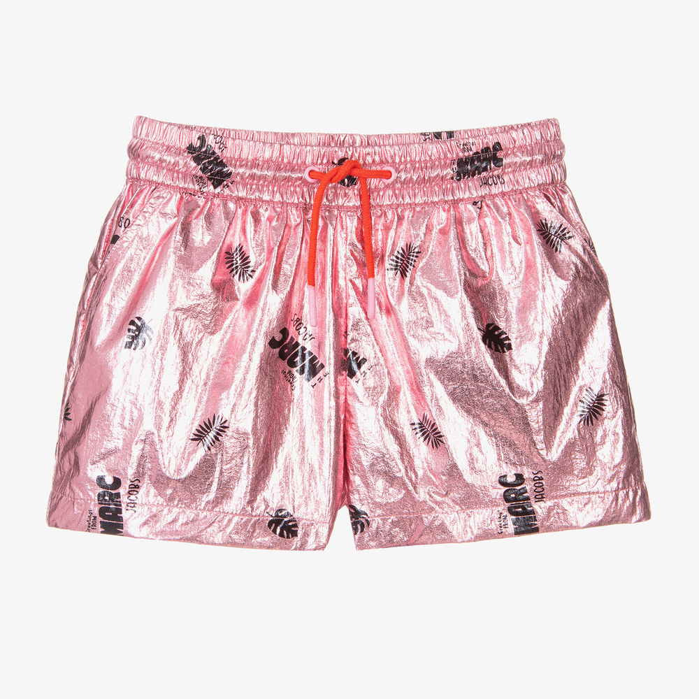 MARC JACOBS - Rosafarbene Shorts mit Folienlogo (M) | Childrensalon