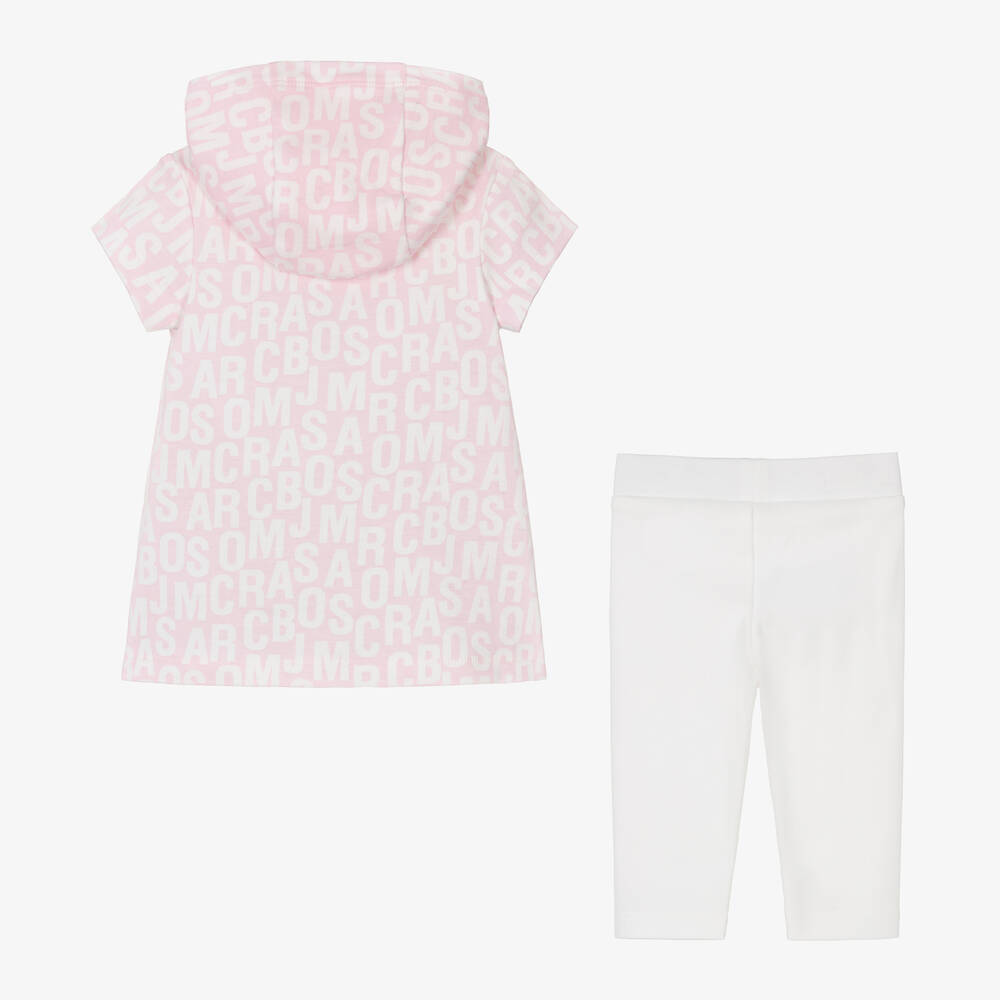MARC JACOBS-Girls Pink & Ivory Cotton Leggings Set | Childrensalon Outlet
