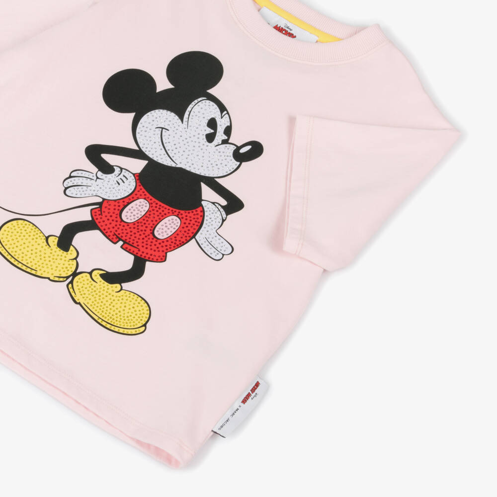 MARC JACOBS-Girls Pink Mickey Mouse Tee | Childrensalon Outlet