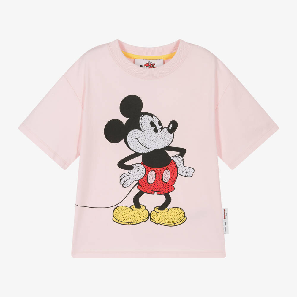 MARC JACOBS-Girls Pink Mickey Mouse Tee | Childrensalon Outlet