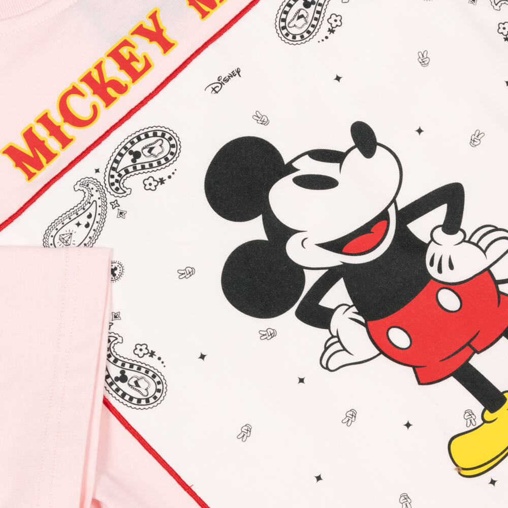 MARC JACOBS-Girls Pink Mickey Peace Tee | Childrensalon Outlet