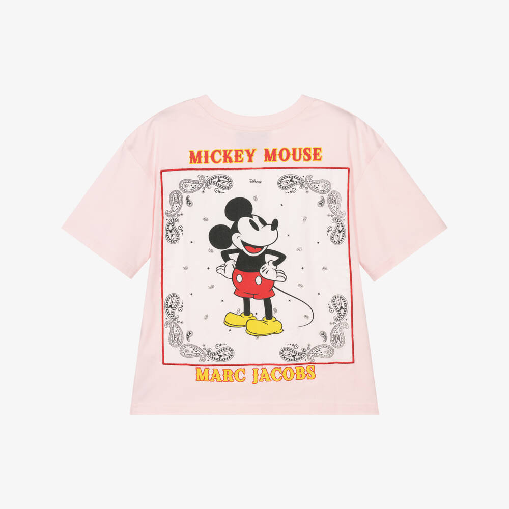 MARC JACOBS-Girls Pink Mickey Peace Tee | Childrensalon Outlet