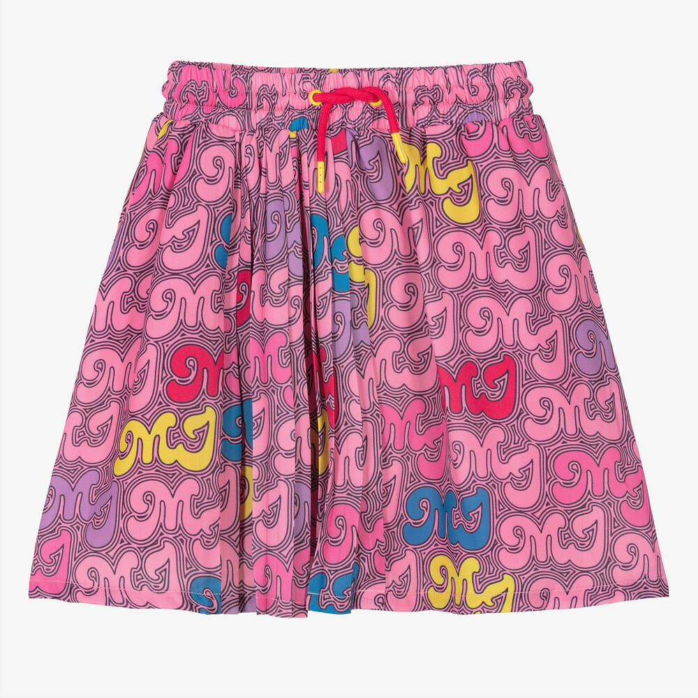 MARC JACOBS - Rosa Faltenrock mit Monogramm-Print | Childrensalon