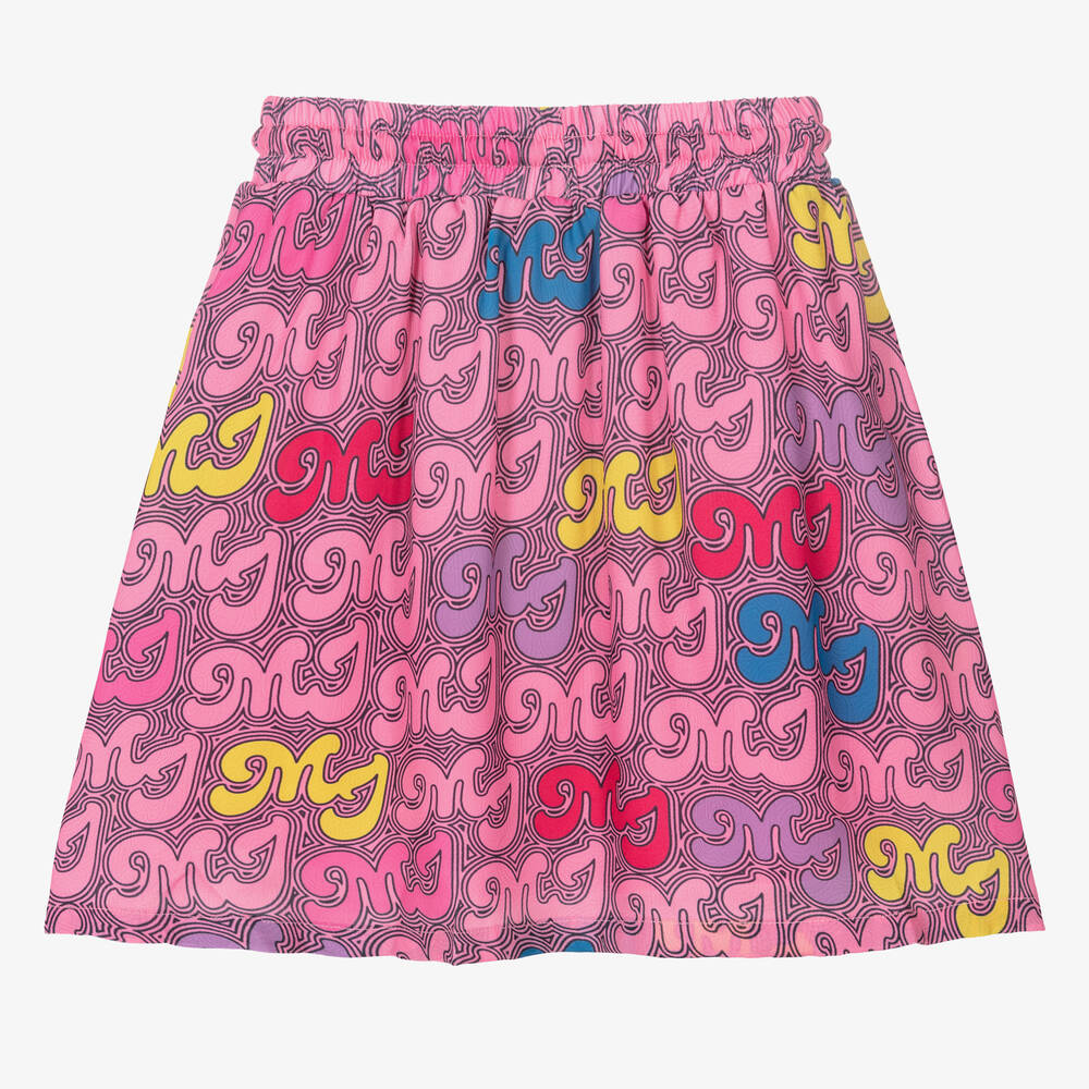 MARC JACOBS-Girls Pink Monogram Print Pleated Skirt | Childrensalon Outlet