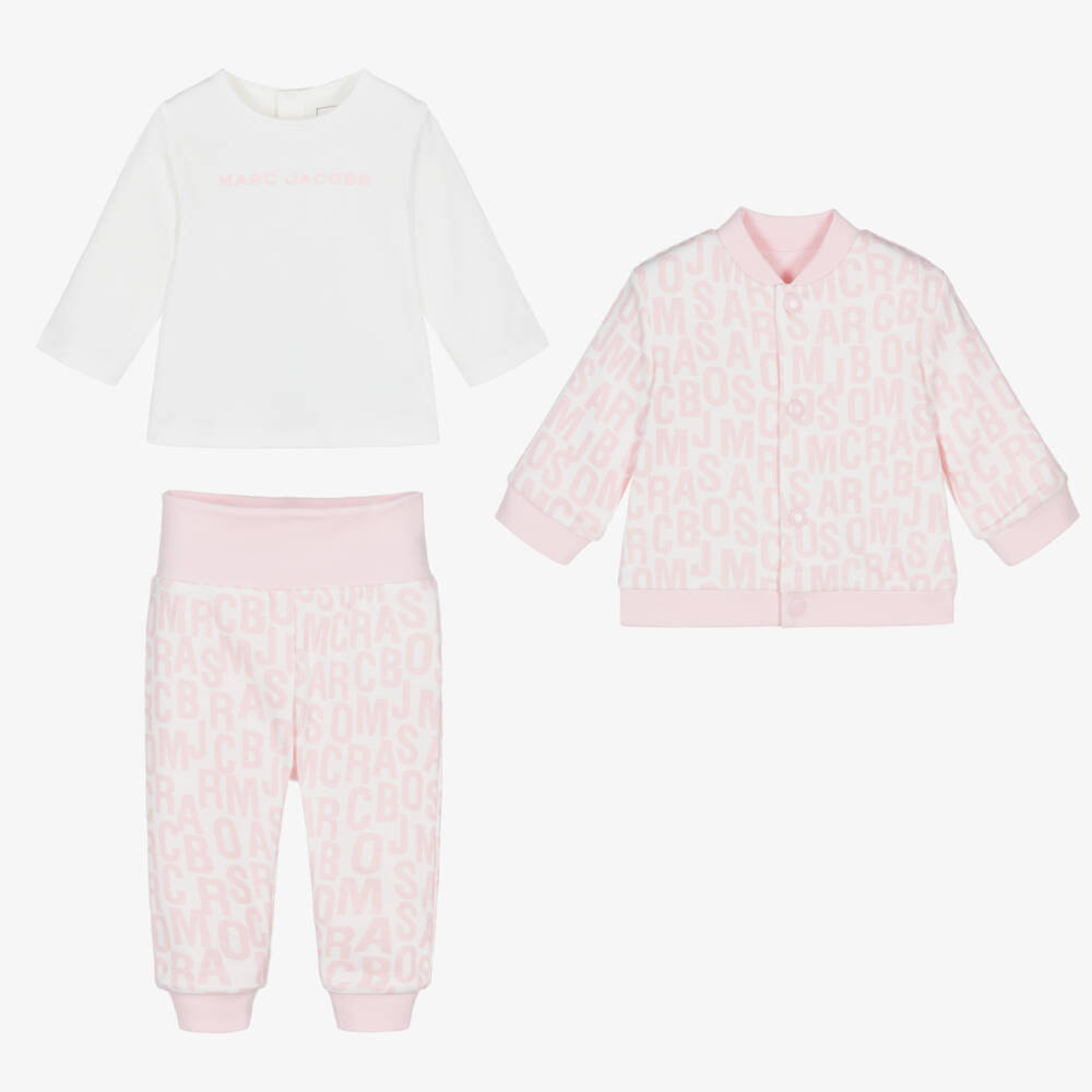 MARC JACOBS-Girls Pink Reversible Outfit Set | Childrensalon Outlet