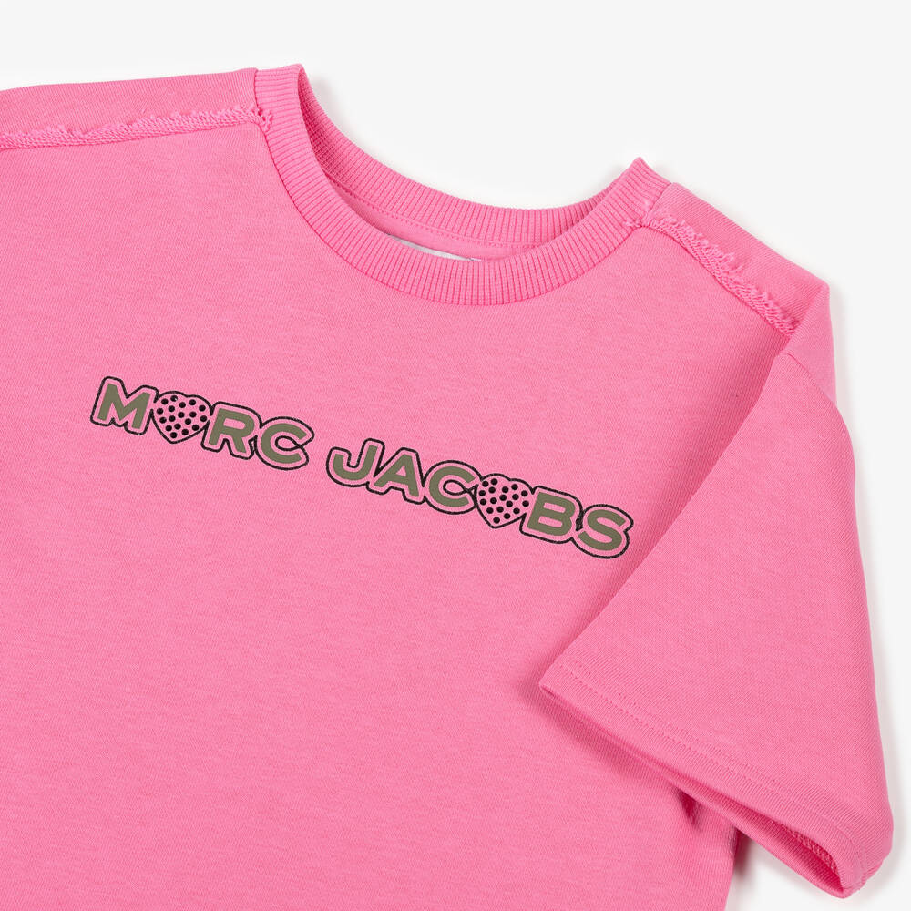 MARC JACOBS-Girls Pink Rhinestone Cotton Dress | Childrensalon Outlet