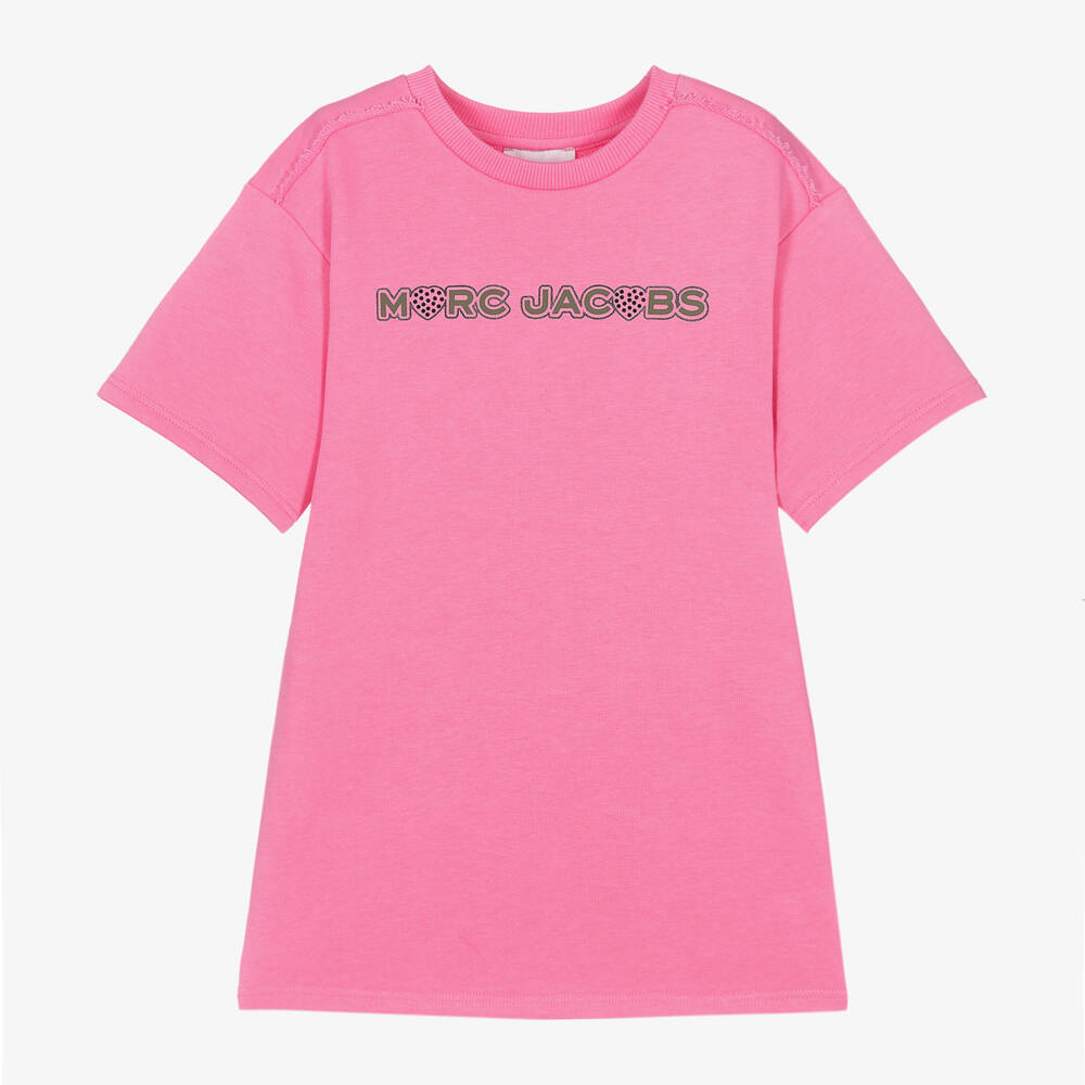 MARC JACOBS-Girls Pink Rhinestone Cotton Dress | Childrensalon Outlet