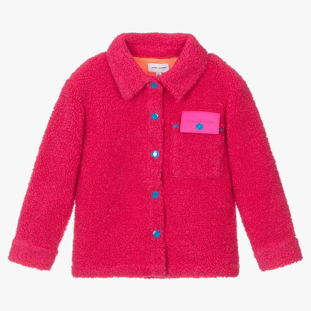 MARC JACOBS - Girls Pink Sherpa Fleece Jacket | Childrensalon