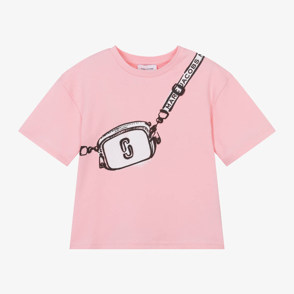 MARC JACOBS-Girls Pink Snapshot Bag Cotton T-Shirt | Childrensalon Outlet