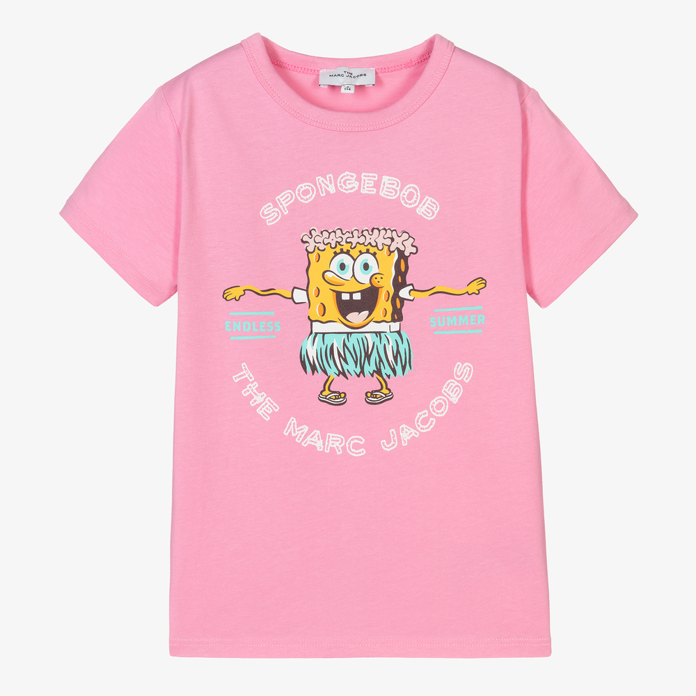 MARC JACOBS - Girls Pink SpongeBob T-Shirt | Childrensalon